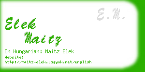 elek maitz business card